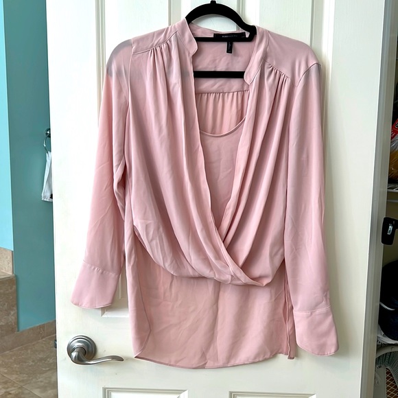 BCBGMaxAzria stunning hi/lo draped blouse with built in tank size XS - Picture 1 of 4